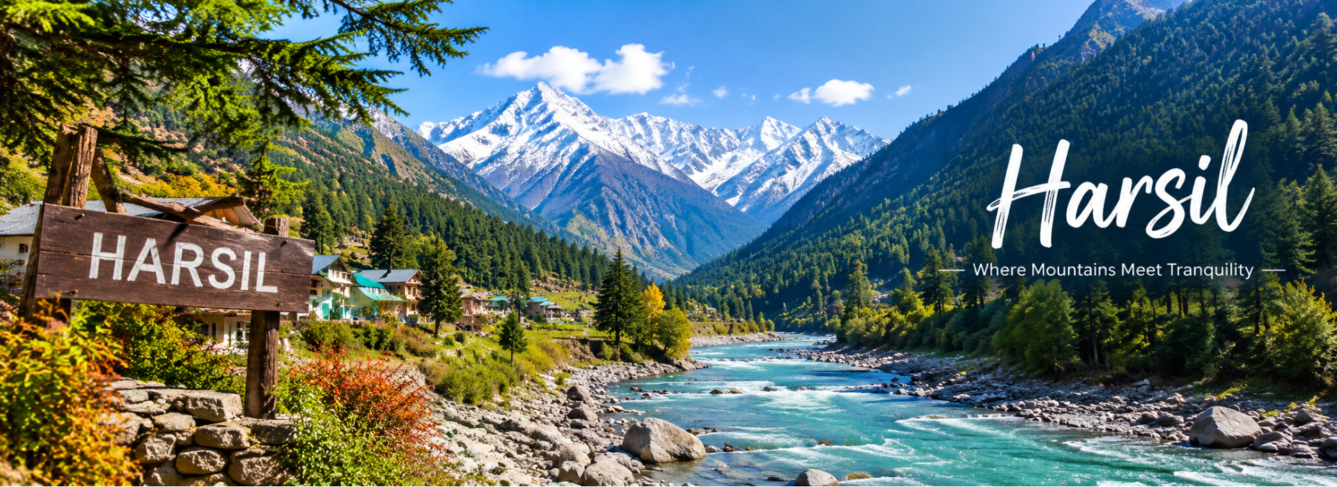 Sujalam Resort Harsil surrounded by Himalayan mountains